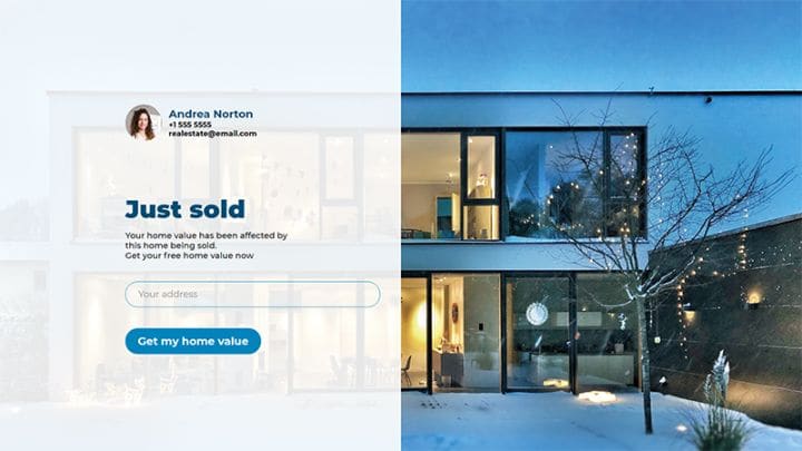 real estate lead generation page template